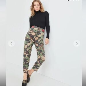 Veronica Beard Kane Tapered Leg High Rise Pant NWOT in Camo